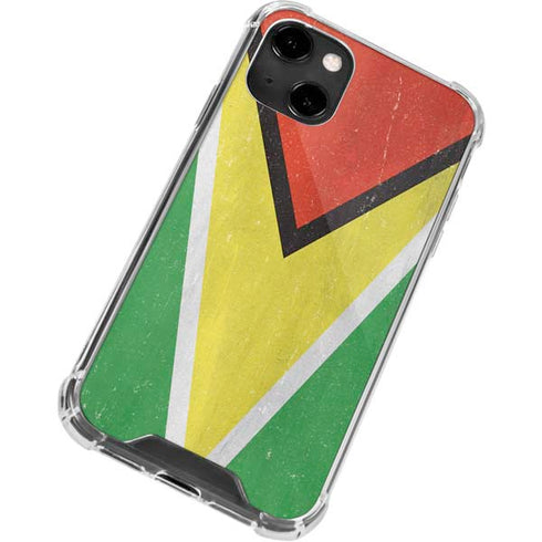 Guyana Flag Distressed iPhone 14 Clear Case
